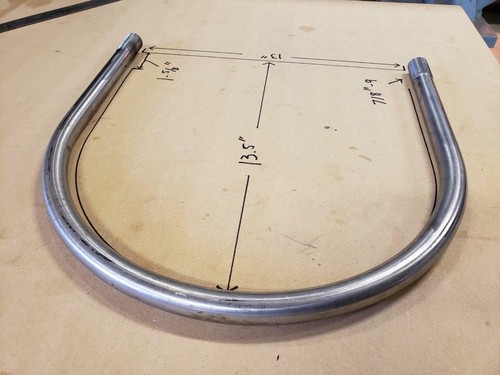 12 Zoll Rohr 304 Edelstahl U-Bolzen 7/8 Zoll - 9 TPI - Bild 3 von 3