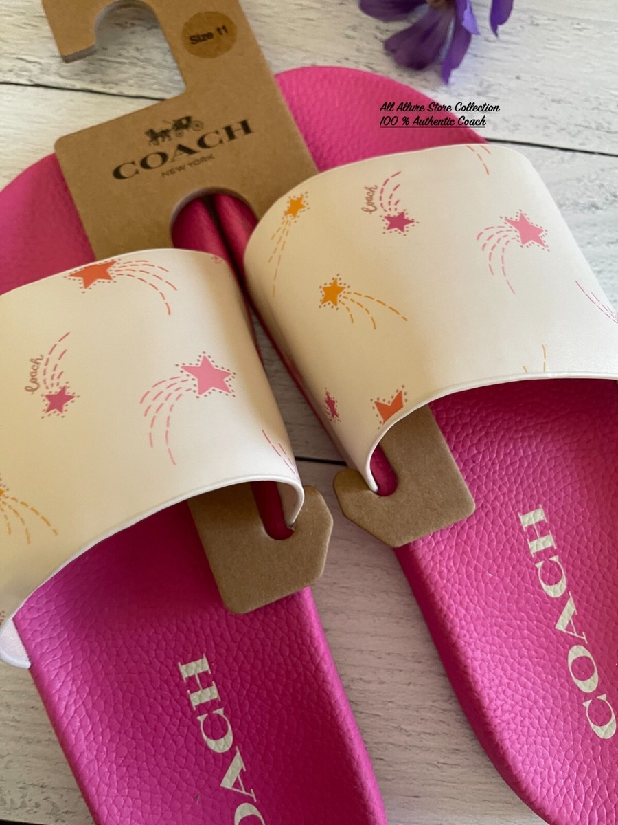 New Coach CG090 Uli Star Sport Slide Shocking Pink Size 8 | eBay