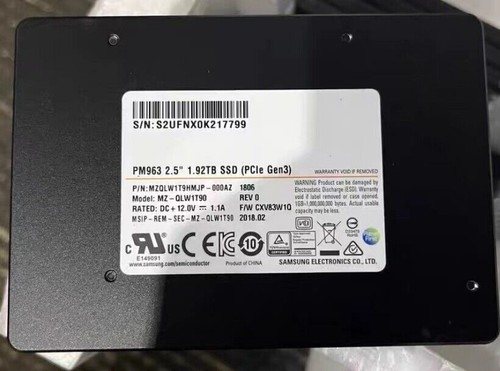 Samsung 1.92TB U2 PM963 SSD 2,5"U.2 PCIe NVMe MZ-QLW1T90 MZQLW1T9HMJP-00003