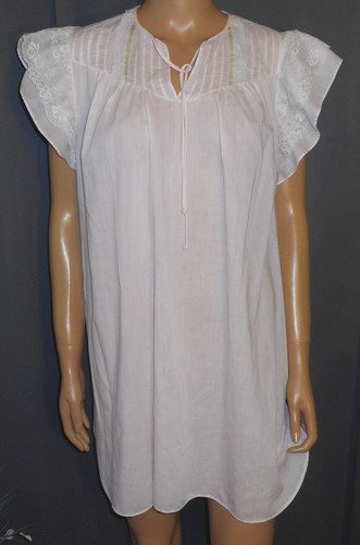 Babydoll rosa suave ligero Gilead de colección años 60/70 mangas mariposa nocturnas, L - Imagen 2 de 10