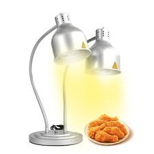 Heat Lamp Food Warmer Stand Emitter Light Heating Food Commercial Station 2 Bulb