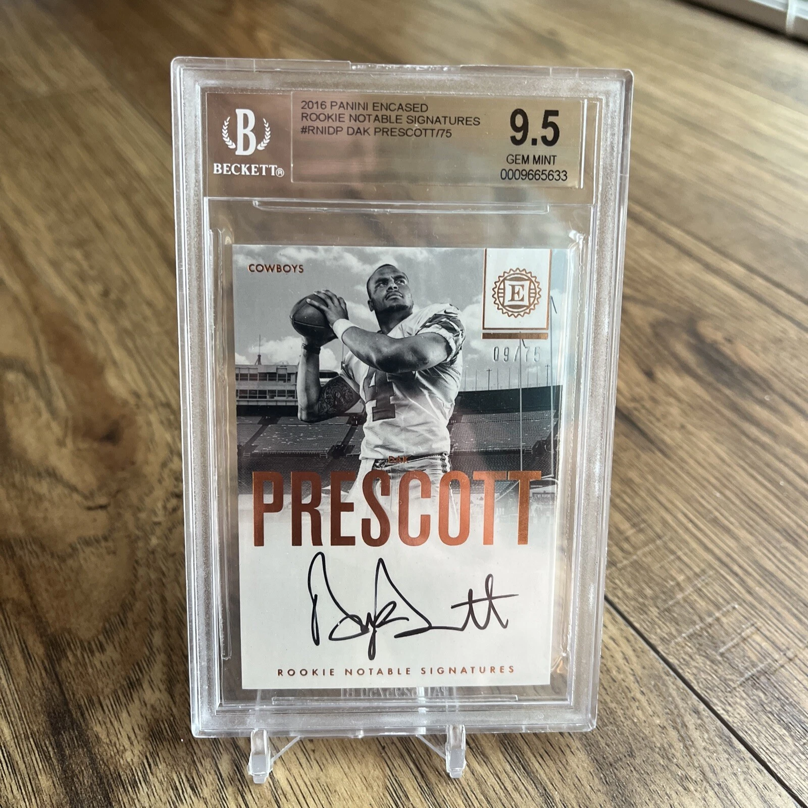 Dak Prescott Panini Encased Rookie Notable Signatures #RNIDP Base
