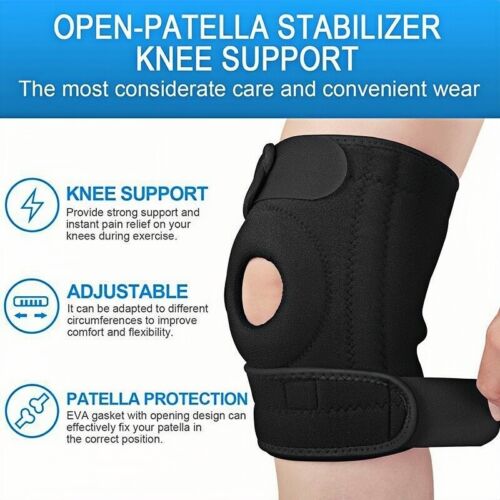 Unisex Knee Brace Compression Sleeve Support Joint Arthritis Patella Stabilizer - Picture 10 of 15