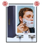 8X5.5Inch Heated Shower Mirror Fogless for Shaving with LED Light with 2 Razor H