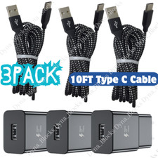 3 Pack For Samsung Galaxy S21 S20 A51 A14 A13 5G A12 Fast Charger  USB-C Cable