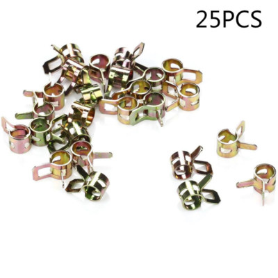 50 Pcs//set 1//4 Fuel Line Clamps Fit For 1//4-inch Lawn Mower Hose Spring Clips