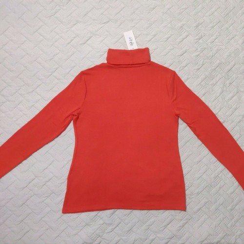 Camisa Top Style & Co Manga Larga Cuello Alto Para Mujer Informal Tejida Salmón Talla PS  - Imagen 7 de 9