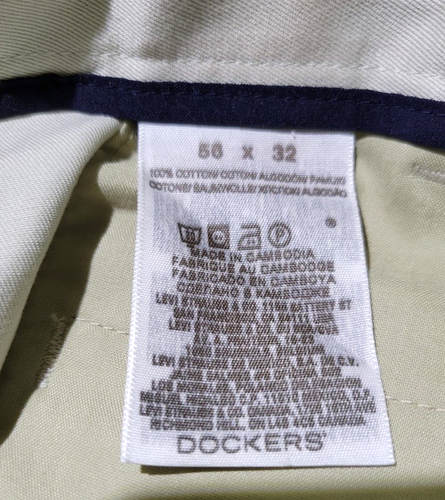Dockers Signature Khakis Tan Flat Front Pants Men's Size 56x32 - Picture 7 of 9