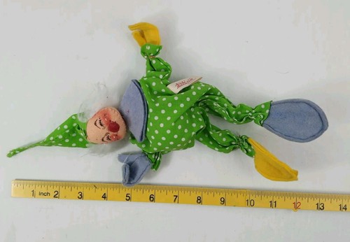 Vintage Annalee Clown Doll 1971 Green And White Polka Dot - Bild 7 von 7