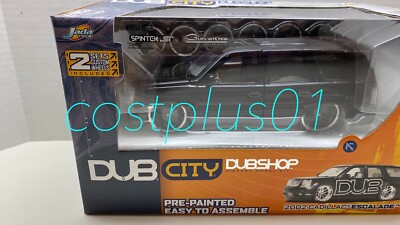 JADA DUB CITY 2002 CADILLAC ESCALADE SPINNING RIMS 1:24 BLACK KITS