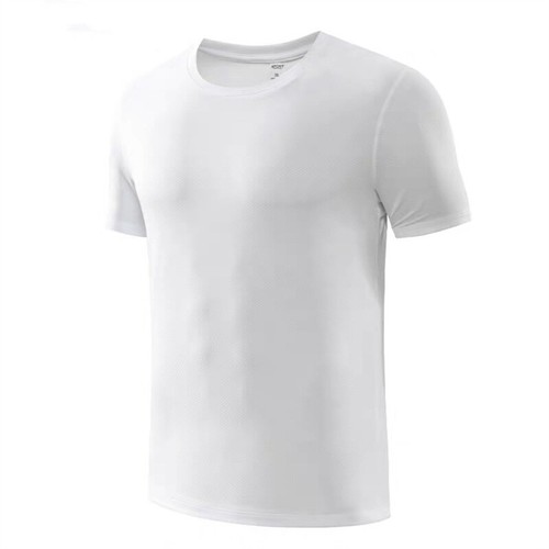 Short Sleeve Ice Silk New Mesh Breathable Sports Quick-Drying Stretch T-shirt - Picture 2 of 13