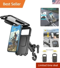IP67 Waterproof Motorcycle Phone Holder with Anti-Theft Lock & 720° Rotation