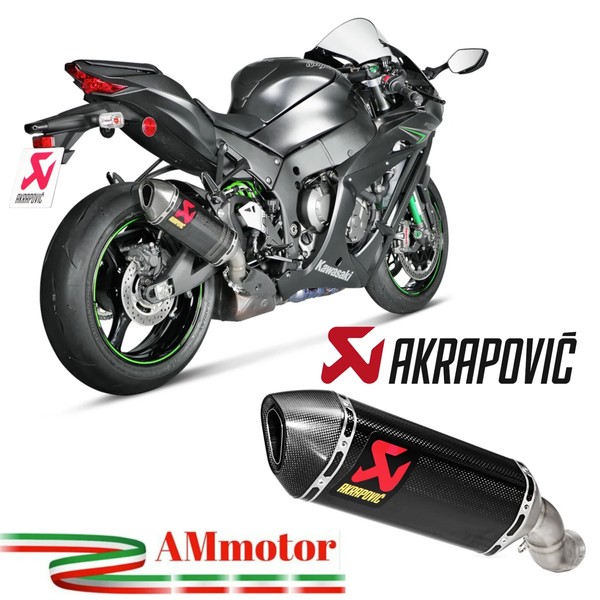 Auspuff Motorrad Akrapovic Kawasaki ZX-10R 2019 Endtopf Kohlenstoff Genehmigt-image