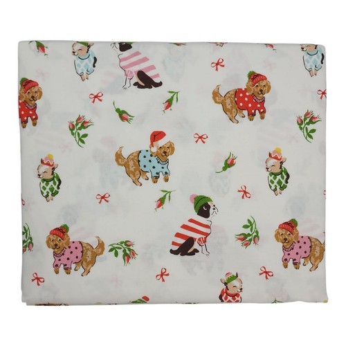 CATH KIDSTON LONDON Christmas Dogs Twin Sheets Set 100% Cotton Percale - Picture 2 of 11