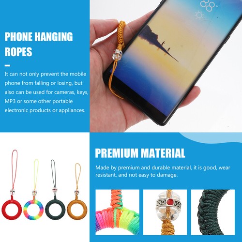 4 Pcs Anti-lossing Lanyard on Mobile Phone Braided Rope Theft Strap - Zdjęcie 3 z 12