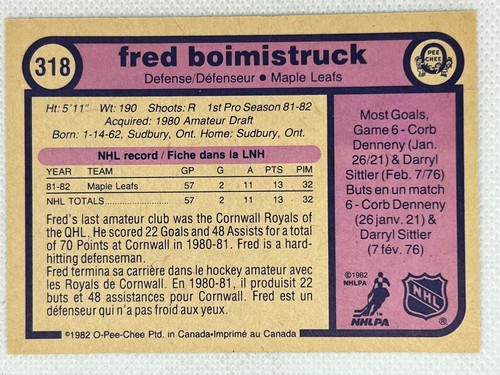 AUTOGRAPHED 1982-83 O-PEE-CHEE HOCKEY CARDS YOU SELECT - Picture 247 of 306