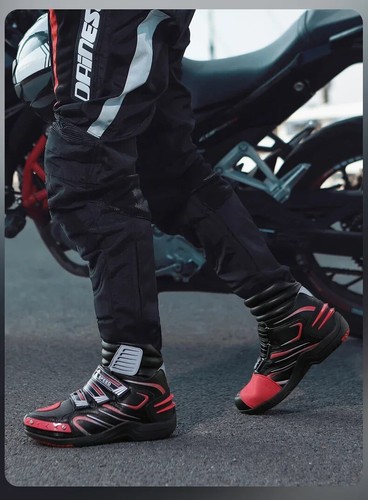 Men's Racing Motorcycle Waterproof Boots Non-slip Protective Motorbike Shoes - Picture 15 of 27