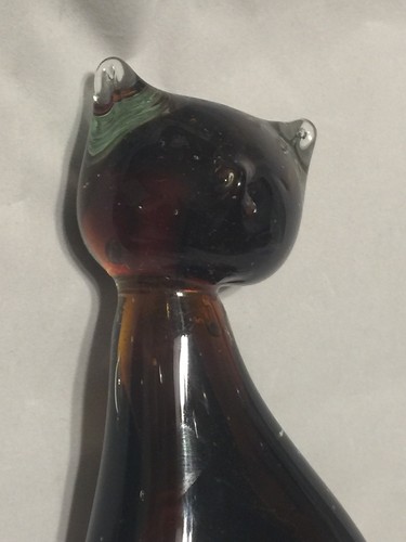 Schöne XL - mundgeblasene Glas Katze Figur Briefbeschwerer - Wohndeko. Kostenloser Versand - Bild 2 von 6