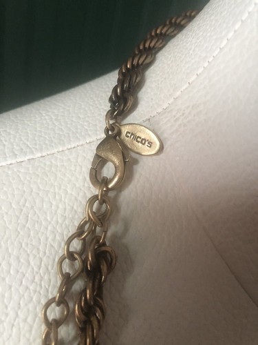 Chico's Cadena Tono Dorado Moda Mujer Collar Largo Declaración Pc 25" Largo N5 - Imagen 6 de 6