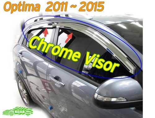 Chrome Window Visor Sun Rain Vent Guard 4P Silver K-717 for KIA Optima 2011~2015 - Bild 4 von 11