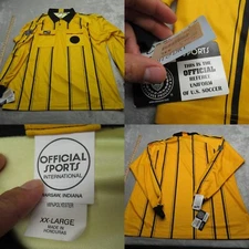 Official Sports Referee Uniform Jersey Mens XXL Yellow  Futbol US Soccer NEW