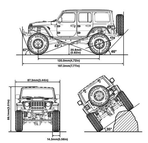 Kyosho 32521GM MINI-Z 4X4 Jeep Wrangler Rubicon Granite Crystal Metallic RS - Picture 12 of 12
