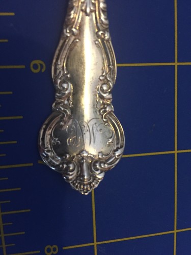 Wendell Lombardy Sterling Silver Gold Wash Berry Spoon 7 3/4” Monogrammed - Bild 8 von 9