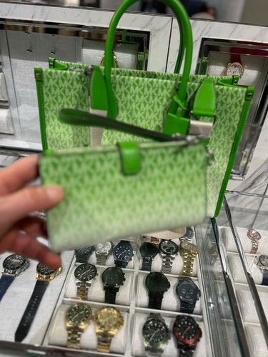 Michael Kors Mirella Lady Medium Tote Bag Crossbody Handtasche Geldbeutel + Geldbörse Grün - Bild 18 von 24