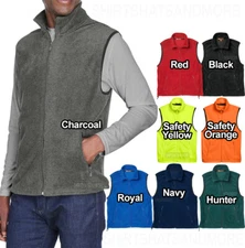 BIG MENS Polar Fleece Vest Sleeveless Jacket Pockets Warm Winter XL 2XL 3XL 4XL 