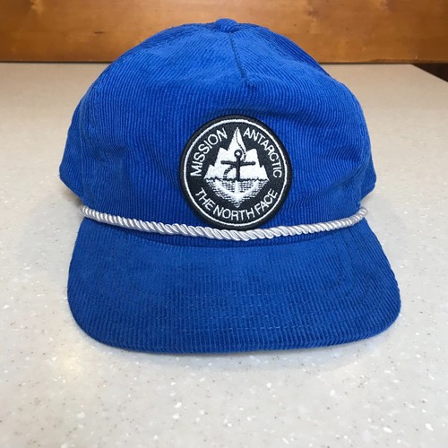 THE NORTH FACE MISSION ANTARCTIC Blue Corduroy SnapBack Hat Cap. EUC