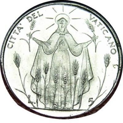 elf Vatican City 50 Lire 1968 FAO Pope Paul VI Our Lady of the Harvest