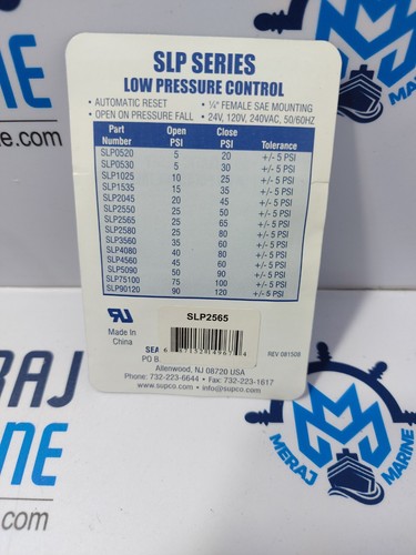 SUPCO H20PSM Low Pressure Control Switch Automatic Reset SLP2565 - Picture 3 of 10