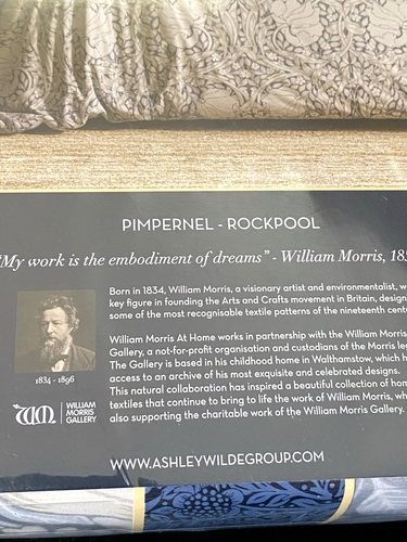 William Morris Pimpernel Rockpool 100 % Baumwolle 200 TC QUEEN Bettwäscheset 3-teilig - Bild 7 von 8