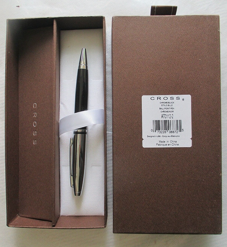 Cross AT0112-2 Chrome / Black Ball Point Pen in gift box NEW Other - Picture 6 of 18