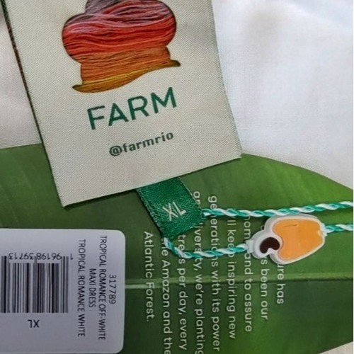 Farm Rio Maxikleid XL Tropical Romance Needlepoint Cut-Out Leinen weiß geblümt - Bild 11 von 16