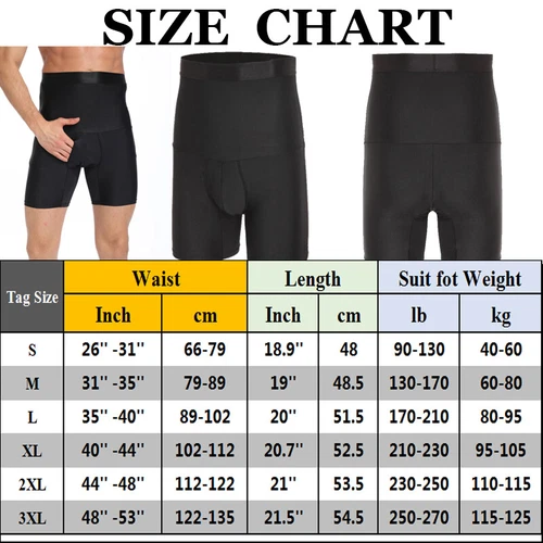 Herren Kompression Hohe Taille Boxershorts Bauch Slim Body Shaper Gürtel Hose US - Bild 17 von 29