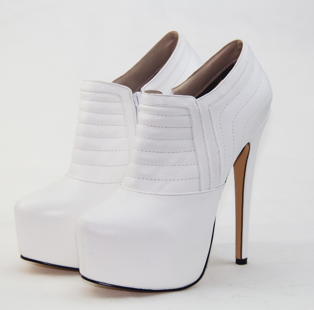 New New New Fashion Women Round Toe High Heel Platform Ankle Boots White Booties f2e2c3 New New New Fashion Women Round Toe High Heel Platform Ankle Boots White Booties f2e2c3