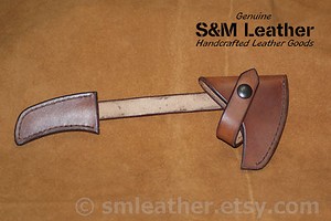 Brown-Tomahawk-Leather-Sheath-Mask-Hawk-for-CRKT-Columbia-River-Woods-Kangee