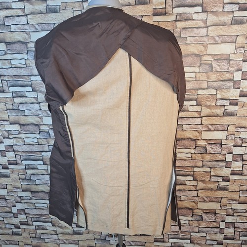 Perry Ellis Jacket Sport Coat Mens 46R Tan Linen Cotton Double Vented - Picture 10 of 10