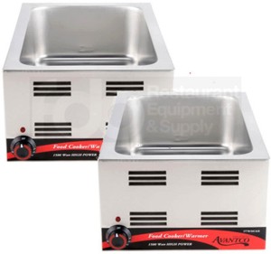 2x Full Size Electric Countertop Food Pan Cooker Warmer Commercial