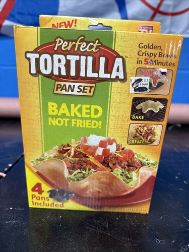Perfektes Tortilla Pfannenset Taco Schüsseln Gebacken Nicht Gebraten Wie Im TV Gesehen 4er Set Neu