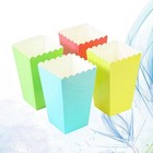  8pcs Popcorn Boxes Holder Containers Cartons Paper Bags Stripe Box for Movie
