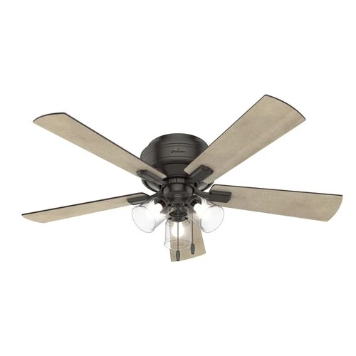 Hunter 52" Crestfield Low Profile Ceiling Fan w/ 3 LED Lights Vintage Farmhouse - Picture 1 of 5