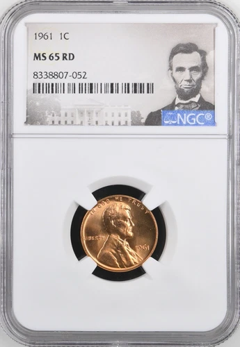 1961 P Lincoln Memorial Cent 1C NGC MS65 RD Portrait Label