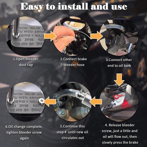 Manguera de purga de frenos, kit de purga de frenos de motocicleta para hombre para mantenimiento y reparación... - Imagen 6 de 7