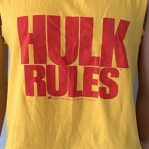 Vintage 1988 Hulk Rules Shredded T-Shirt Unisex Size Large HULK HOGAN WWF - Picture 4 of 11