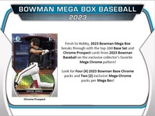 2023 Bowman Baseball Mega Box (6 Packs/5 Cards) 
