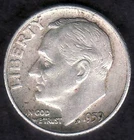 US 1959D Very Fine Roosevelt Silver Dime, KM 195