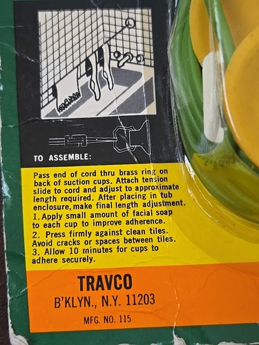 Vintage 70s Travco Retro Drip Dry Clothespins Included Lingerie Line. New - Picture 4 of 6