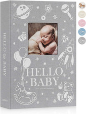 Baby Photo Album 4X6 300 Pockets, Linen Newborn Bebe Ultrasound Photo Album with